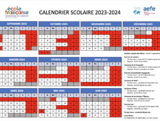 calendrier scolaire école française barcelone