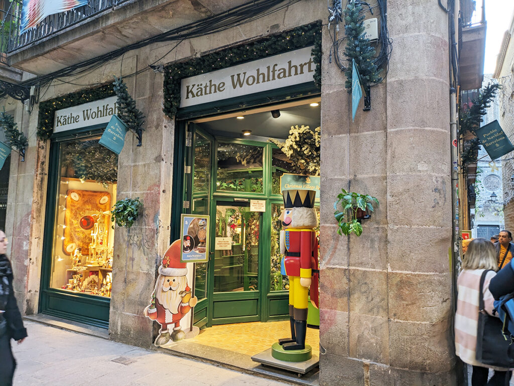 La boutique de Noël Kaëthe Wohlfahrt à Barcelone