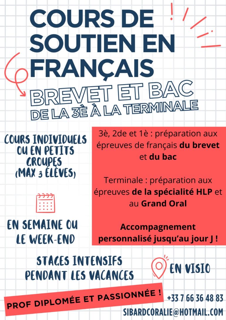 soutien scolaire français en ligne