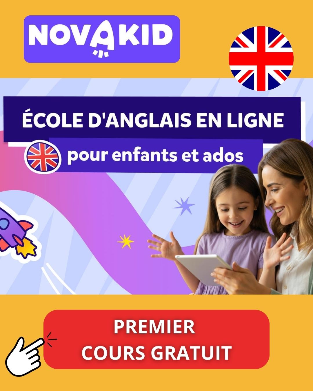 cours anglais en ligne novakid